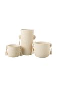 Горщик J-Line Tassel Ceramic Cream колір бежевий Горщик J-Line Tassel Ceramic Cream колір бежевий