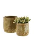 Набір квіткових горщиків Madam Stoltz 2-pack колір зелений Набір квіткових горщиків Madam Stoltz 2-pack колір зелений