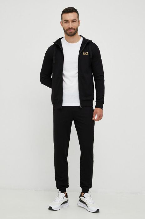 Бавовняний спортивний костюм EA7 Emporio Armani чоловічий колір чорний (2484042)