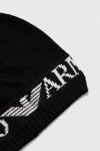 Шапка та шарф з домішкою вовни Emporio Armani колір чорний (3388055) Шапка та шарф з домішкою вовни Emporio Armani колір чорний (3388055)