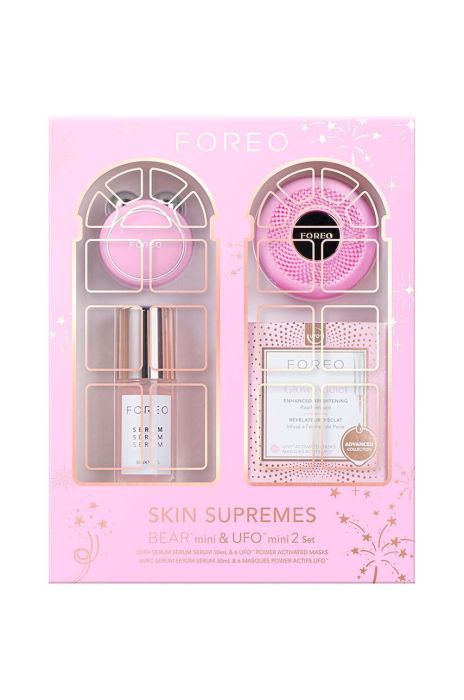 Набір для догляду за шкірою обличчя FOREO Skin Supremes 2022 BEAR Mini & UFO mini 2 колір рожевий Набір для догляду за шкірою обличчя FOREO Skin Supremes 2022 BEAR Mini & UFO mini 2 колір рожевий