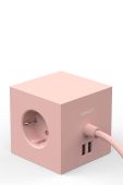Магнітний зарядний куб Avolt Square 1, 2 x USB, 1,8 m колір рожевий (3503112)