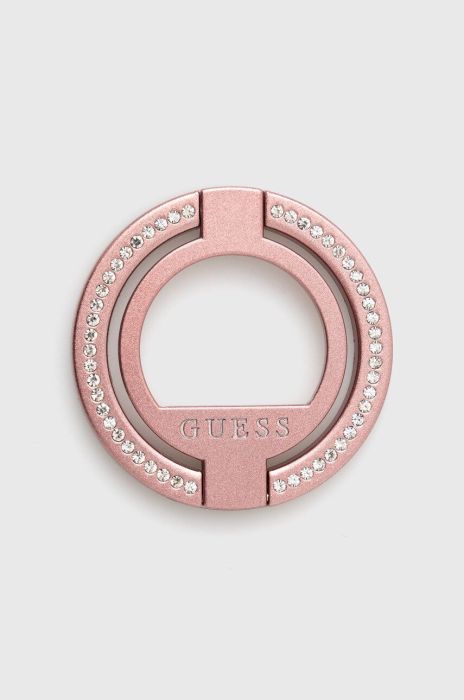Тримач для телефону з кільцем для пальця Guess колір рожевий Тримач для телефону з кільцем для пальця Guess колір рожевий