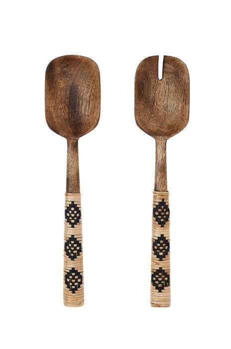 Madam Stoltz Салатні ложки (2-pack) колір бежевий Madam Stoltz Салатні ложки (2-pack) колір бежевий