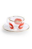 Чашка з блюдцем Seletti Shit колір барвистий Чашка з блюдцем Seletti Shit колір барвистий