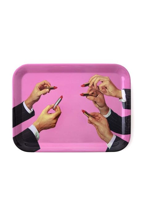 Декоративний піднос Seletti Lipstick Pink колір барвистий