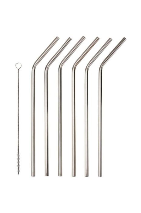 Набір трубочок зі щіточкою Dorre 6-pack колір сірий Набір трубочок зі щіточкою Dorre 6-pack колір сірий