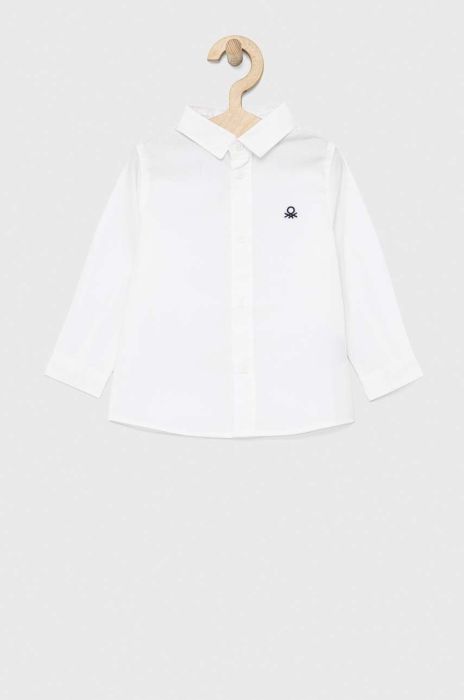 Дитяча бавовняна сорочка United Colors of Benetton колір білий (2979256) Дитяча бавовняна сорочка United Colors of Benetton колір білий (2979256)
