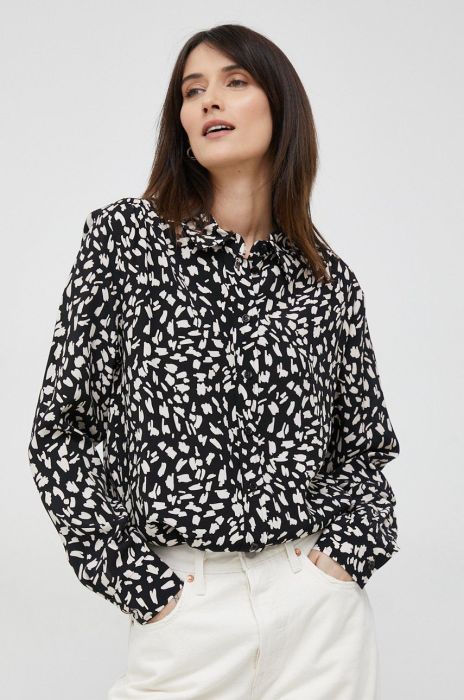 Сорочка Seidensticker жіноча колір чорний regular класичний комір (2953450)