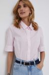 Бавовняна сорочка Seidensticker жіноча колір рожевий slim класичний комір (3315834)