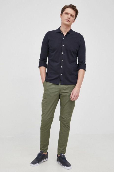 Бавовняна сорочка Marc O'Polo чоловіча колір синій regular класичний комір (2034348) Бавовняна сорочка Marc O'Polo чоловіча колір синій regular класичний комір (2034348)