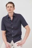Сорочка з льону Marc O'Polo чоловіча колір синій regular класичний комір Сорочка з льону Marc O'Polo чоловіча колір синій regular класичний комір