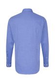 Бавовняна сорочка Seidensticker чоловіча slim класичний комір колір блакитний (2978555)