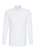 Бавовняна сорочка Seidensticker чоловіча колір білий slim класичний комір (2978518)