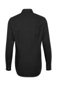 Бавовняна сорочка Seidensticker чоловіча колір чорний slim класичний комір (2979048)