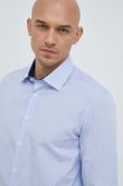 Бавовняна сорочка Seidensticker чоловіча slim класичний комір колір блакитний (2978721)