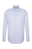 Бавовняна сорочка Seidensticker чоловіча slim класичний комір колір блакитний (2978960)