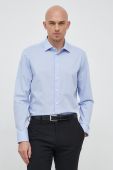 Бавовняна сорочка Seidensticker чоловіча slim класичний комір колір блакитний (2978960)