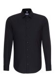 Бавовняна сорочка Seidensticker чоловіча колір чорний slim класичний комір (2978820) Бавовняна сорочка Seidensticker чоловіча колір чорний slim класичний комір (2978820)