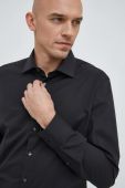 Бавовняна сорочка Seidensticker чоловіча колір чорний slim класичний комір (2978820) Бавовняна сорочка Seidensticker чоловіча колір чорний slim класичний комір (2978820)
