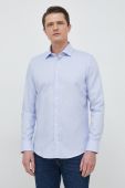 Бавовняна сорочка Seidensticker чоловіча slim класичний комір колір блакитний (2978528)