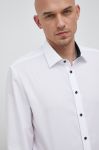 Бавовняна сорочка Seidensticker чоловіча колір білий slim класичний комір (2978625)