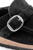 Шкіряні шльопанці Birkenstock Buckley Shearling жіночі колір чорний