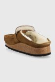 Замшеві тапочки Birkenstock Buckley Shearling колір коричневий
