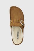 Замшеві тапочки Birkenstock Buckley Shearling колір коричневий