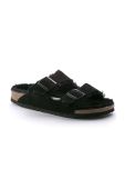 Замшеві тапочки Birkenstock Arizona Shearling чоловічі колір чорний Regular Width 752661.BLK-BLACK Замшеві тапочки Birkenstock Arizona Shearling чоловічі колір чорний Regular Width 752661.BLK-BLACK