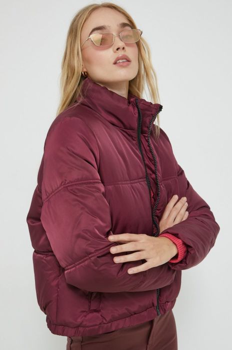 Куртка Noisy May жіноча колір бордовий зимова Куртка Noisy May жіноча колір бордовий зимова