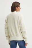 Куртка-бомбер Alpha Industries Ma-1 Teddy жіночий колір бежевий перехідна oversize 108102.16-cream Куртка-бомбер Alpha Industries Ma-1 Teddy жіночий колір бежевий перехідна oversize 108102.16-cream