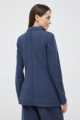 Піджак з домішкою вовни Emporio Armani колір синій однобортний меланж Піджак з домішкою вовни Emporio Armani колір синій однобортний меланж