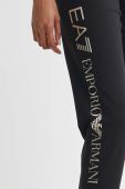 Штани EA7 Emporio Armani жіночі колір чорний з принтом Штани EA7 Emporio Armani жіночі колір чорний з принтом
