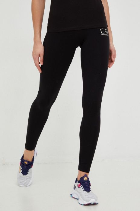 Легінси EA7 Emporio Armani жіночі колір чорний з принтом (2908038) Легінси EA7 Emporio Armani жіночі колір чорний з принтом (2908038)