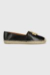 Шкіряні еспадрилі Tory Burch Eleanor Espadrille колір чорний 86567