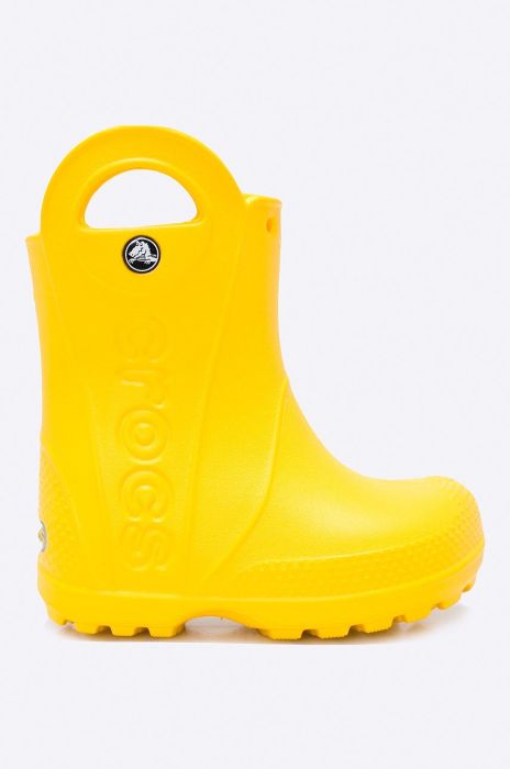 Crocs - Дитячі гумові чоботи Handle Rain колір жовтий Crocs - Дитячі гумові чоботи Handle Rain колір жовтий