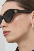Сонцезахисні окуляри Alexander McQueen AM0377S жіночі колір чорний Сонцезахисні окуляри Alexander McQueen AM0377S жіночі колір чорний