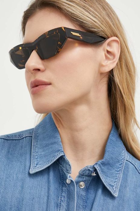 Сонцезахисні окуляри Bottega Veneta BV1219S жіночі колір коричневий Сонцезахисні окуляри Bottega Veneta BV1219S жіночі колір коричневий