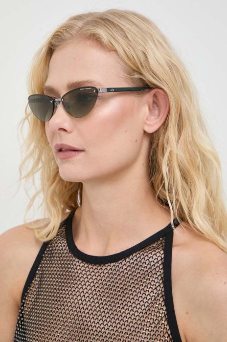 Сонцезахисні окуляри Armani Exchange жіночі колір зелений Сонцезахисні окуляри Armani Exchange жіночі колір зелений