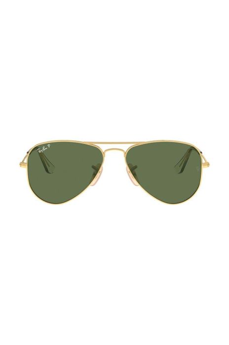 Дитячі сонцезахисні окуляри Ray-Ban Junior Aviator колір зелений 0RJ9506S-Polarized Дитячі сонцезахисні окуляри Ray-Ban Junior Aviator колір зелений 0RJ9506S-Polarized