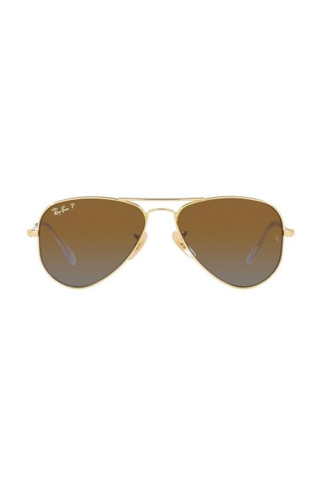 Дитячі сонцезахисні окуляри Ray-Ban Junior Aviator колір коричневий 0RJ9506S-Polarized Дитячі сонцезахисні окуляри Ray-Ban Junior Aviator колір коричневий 0RJ9506S-Polarized