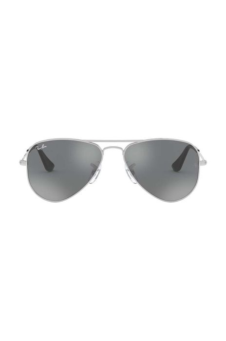 Дитячі сонцезахисні окуляри Ray-Ban Junior Aviator колір сірий 0RJ9506S-Lustrzane Дитячі сонцезахисні окуляри Ray-Ban Junior Aviator колір сірий 0RJ9506S-Lustrzane