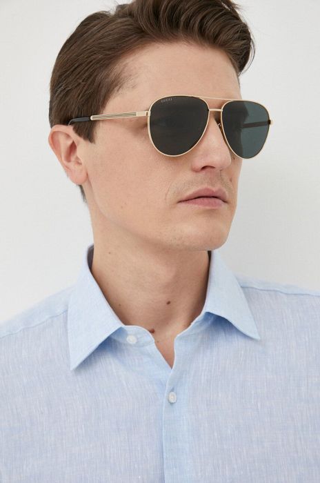 Сонцезахисні окуляри Gucci чоловічі колір золотий (3169290)
