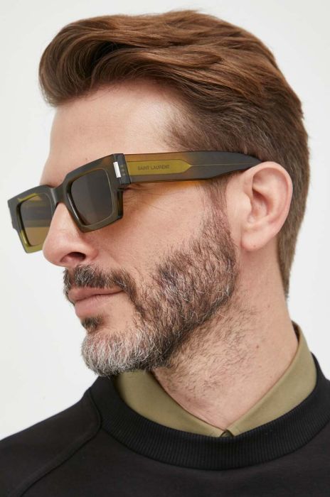 Сонцезахисні окуляри Saint Laurent колір зелений Сонцезахисні окуляри Saint Laurent колір зелений