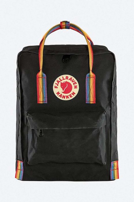 Рюкзак Fjallraven Kanken Rainbow колір чорний великий з аплікацією F23620.550.907-550 Рюкзак Fjallraven Kanken Rainbow колір чорний великий з аплікацією F23620.550.907-550