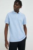 Бавовняне поло Marc O'Polo колір бірюзовий однотонний