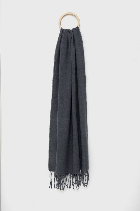 Шарф з домішкою вовни Pieces колір синій однотонний Шарф з домішкою вовни Pieces колір синій однотонний