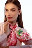 Шовкова хустка на шию Lilou колір червоний візерунок