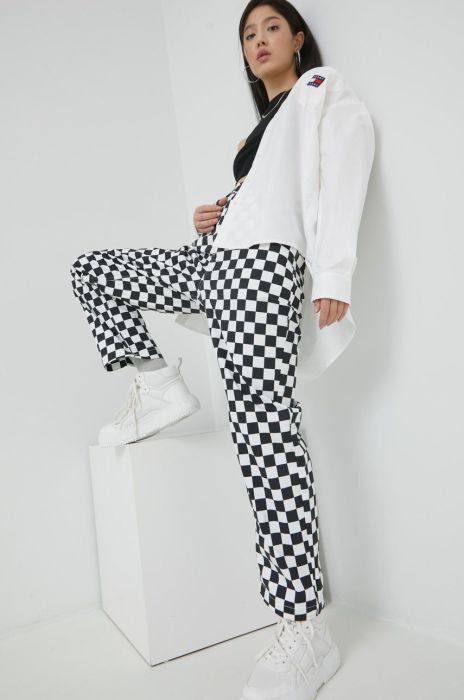 Штани Vans жіночі фасон chinos висока посадка колір барвистий Штани Vans жіночі фасон chinos висока посадка колір барвистий